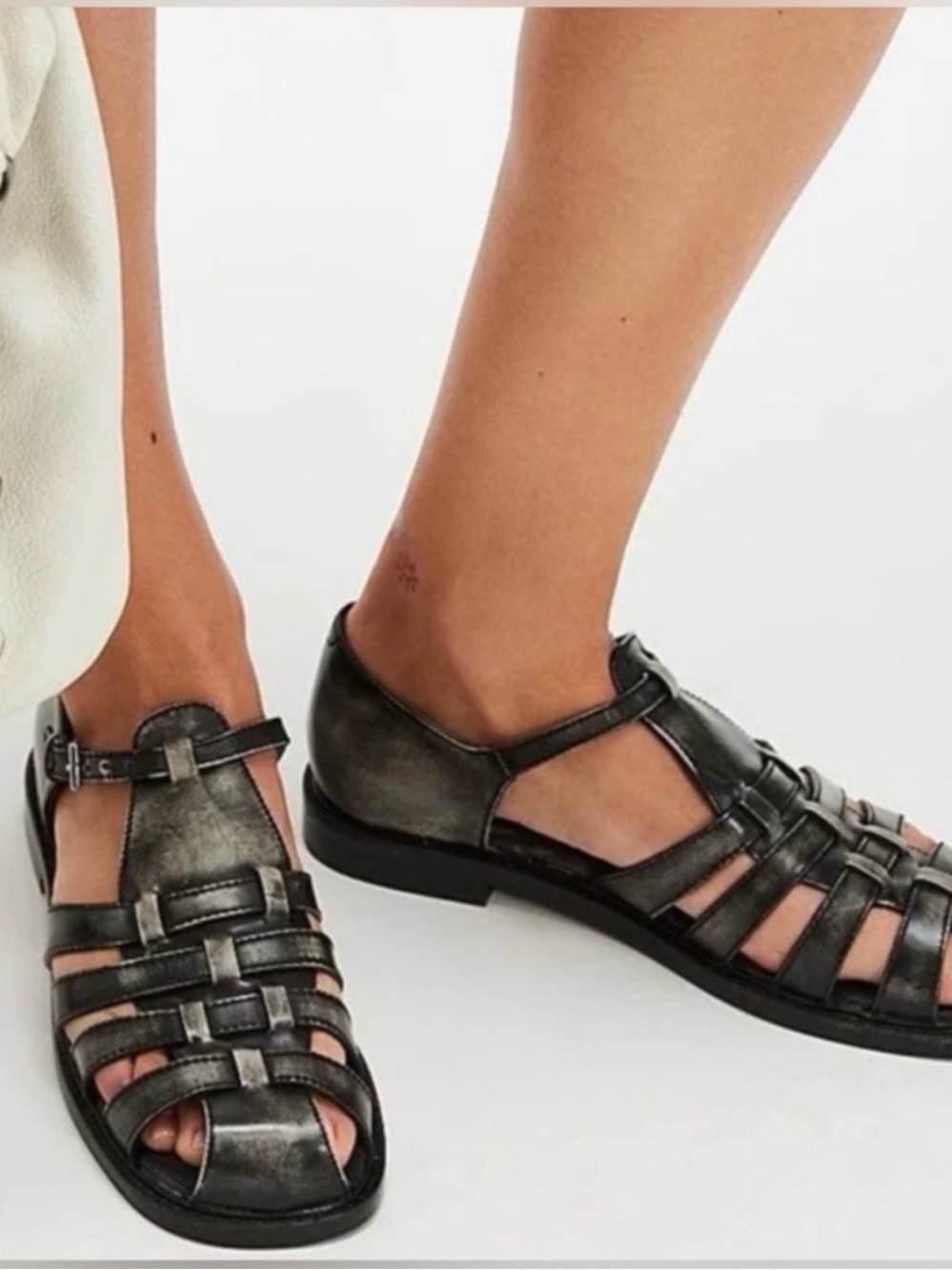 NWOT Free People Willow Fisherman Sandal in Gray Size 9